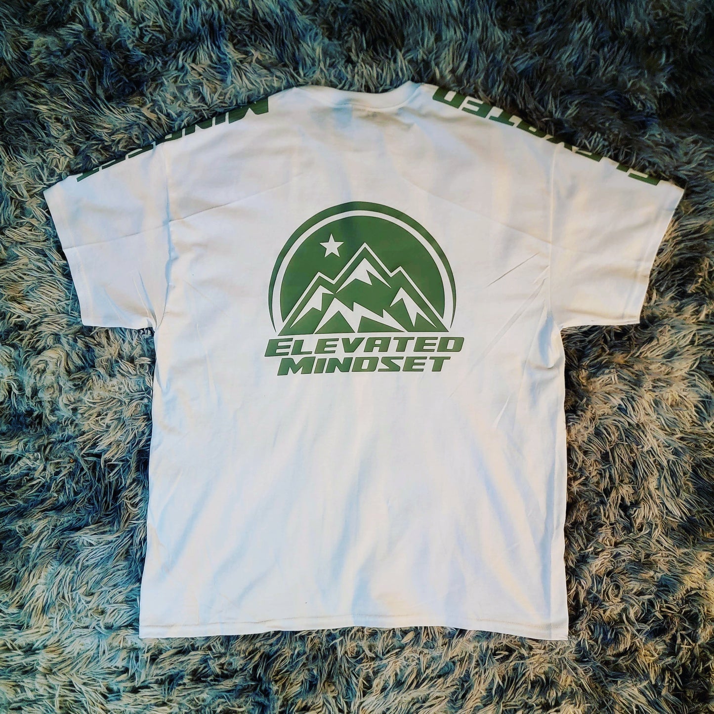 Elevated Mindset Signature Tee (White/Olive)